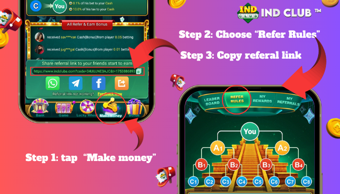 Refer and earn IND CLUB